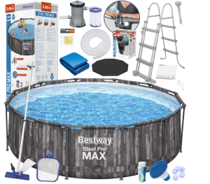Bestway Basen stelaż 366x100cm 18w1 drewno